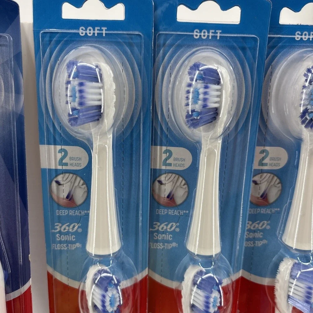Colgate 360 Power Deep Clean Toothbrush & 6 Sonic Floss-Tip Brush Rep Heads Soft